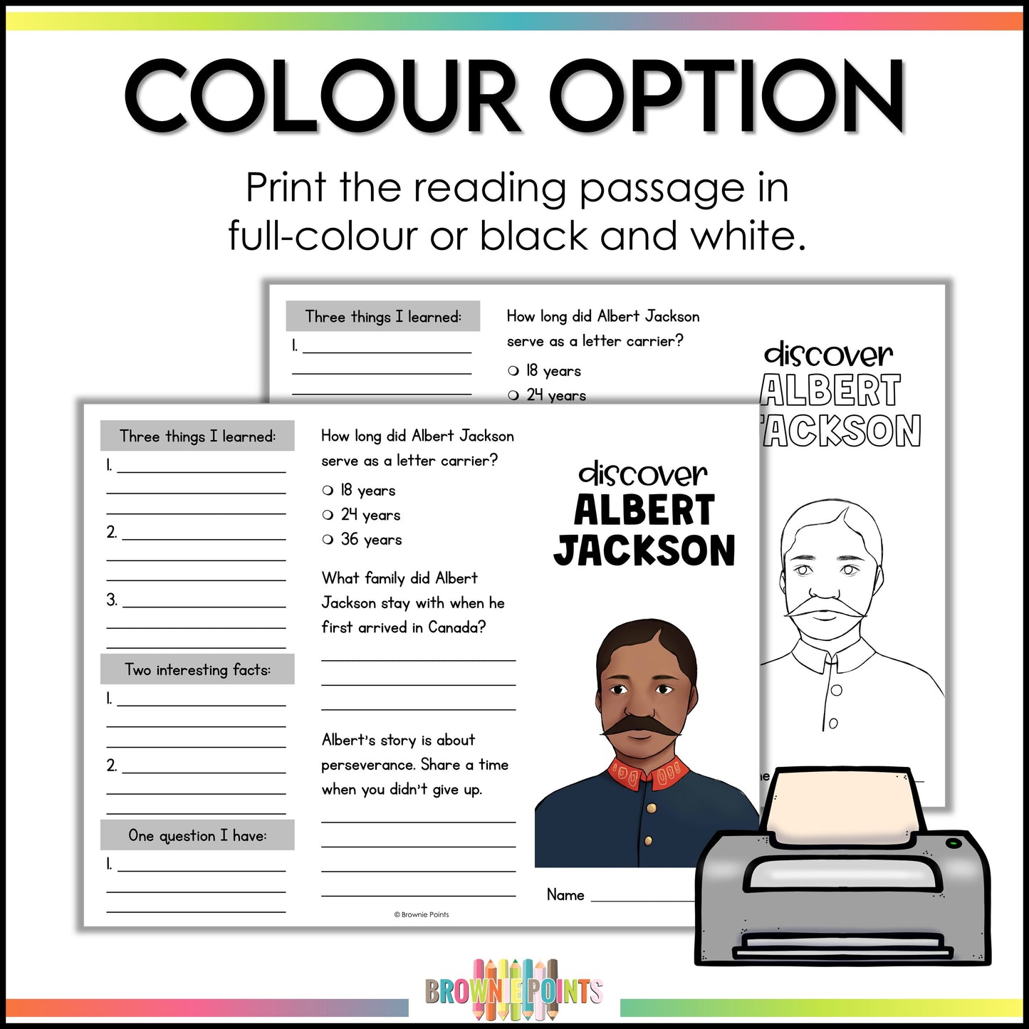 Albert Jackson Trifold Biography