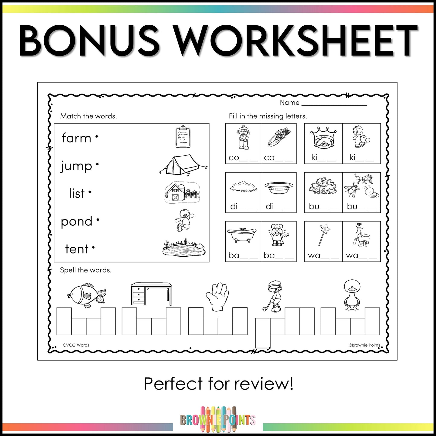 CVCC Words PowerPoint Game - Final Consonant Blends and Digraphs