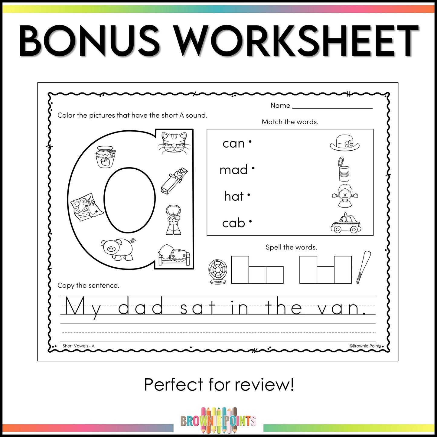 CVC Words PowerPoint Game - Short A