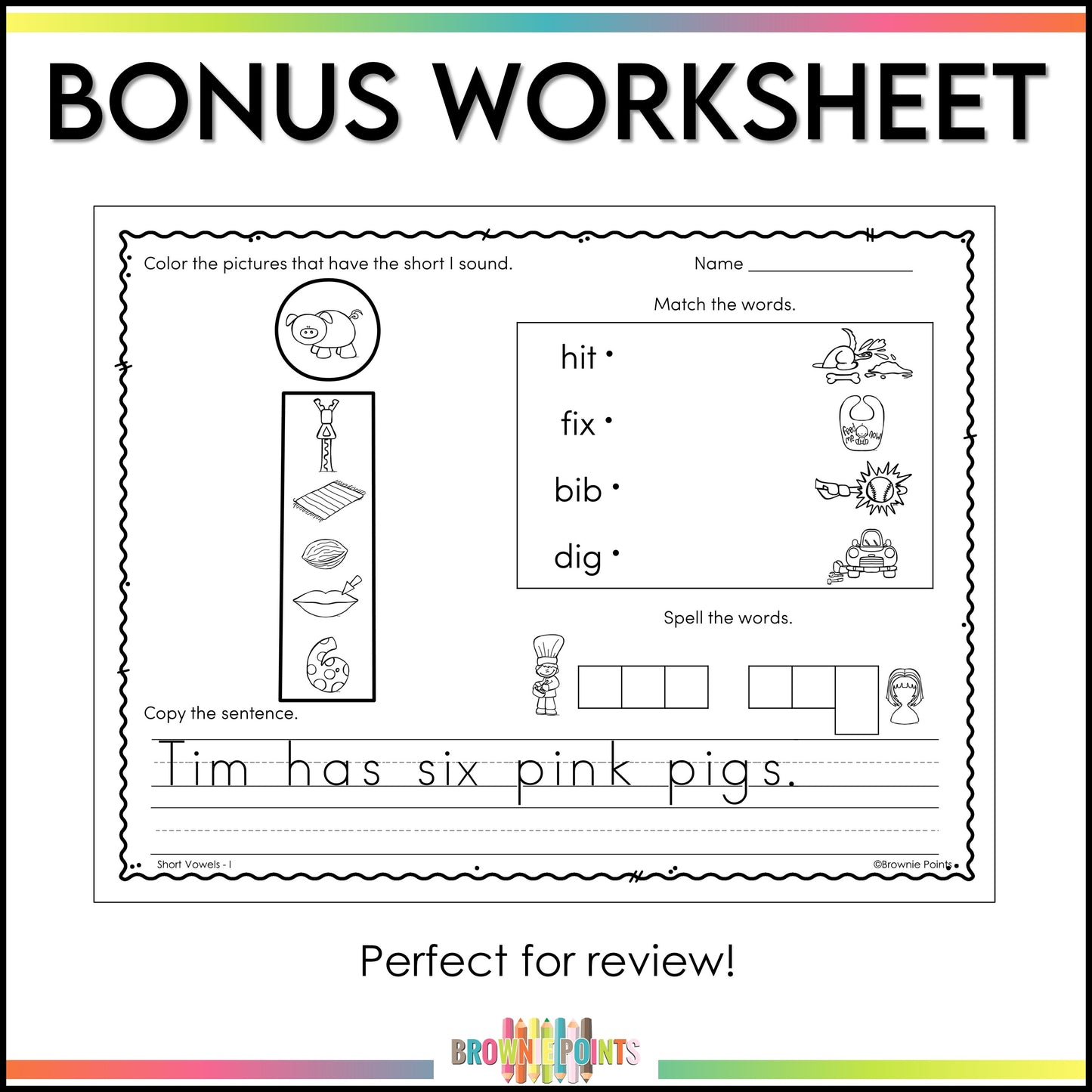 CVC Words PowerPoint Game - Short I