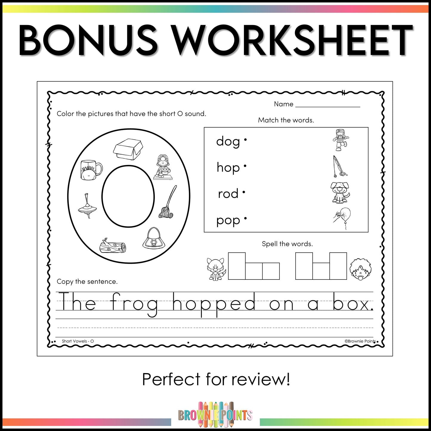 CVC Words PowerPoint Game - Short O