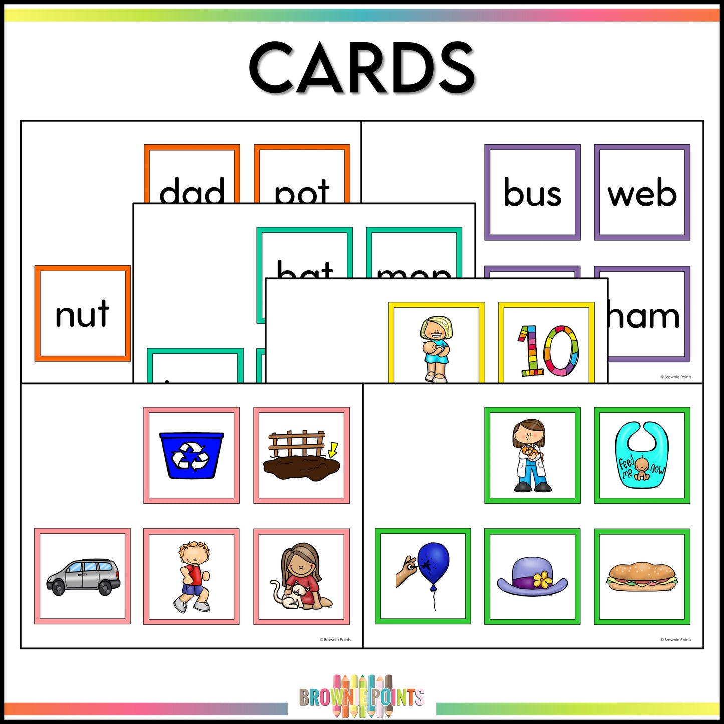 CVC Words Matching Mats