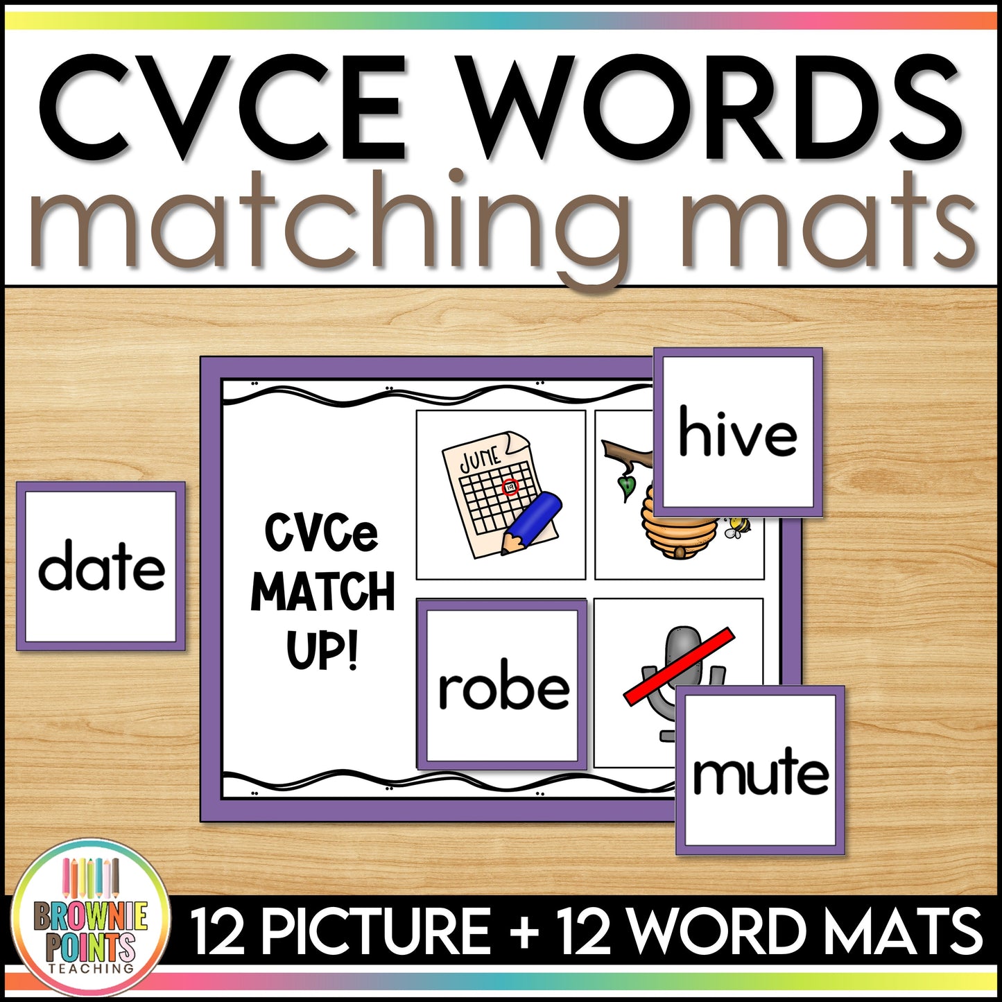 CVCe Words Matching Mats