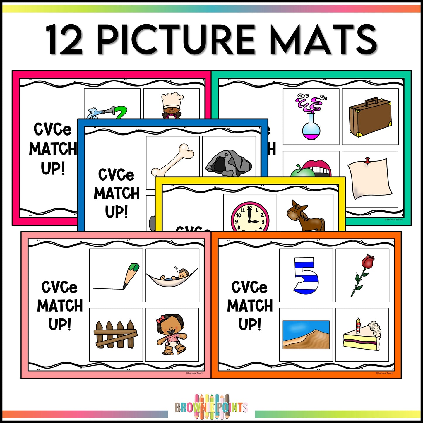 CVCe Words Matching Mats