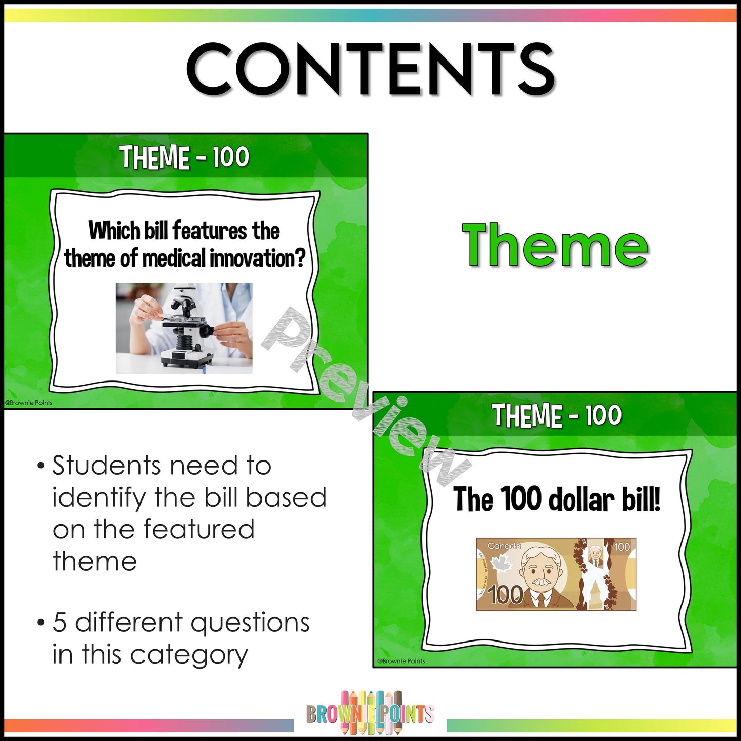 Canadian Bills PowerPoint Game