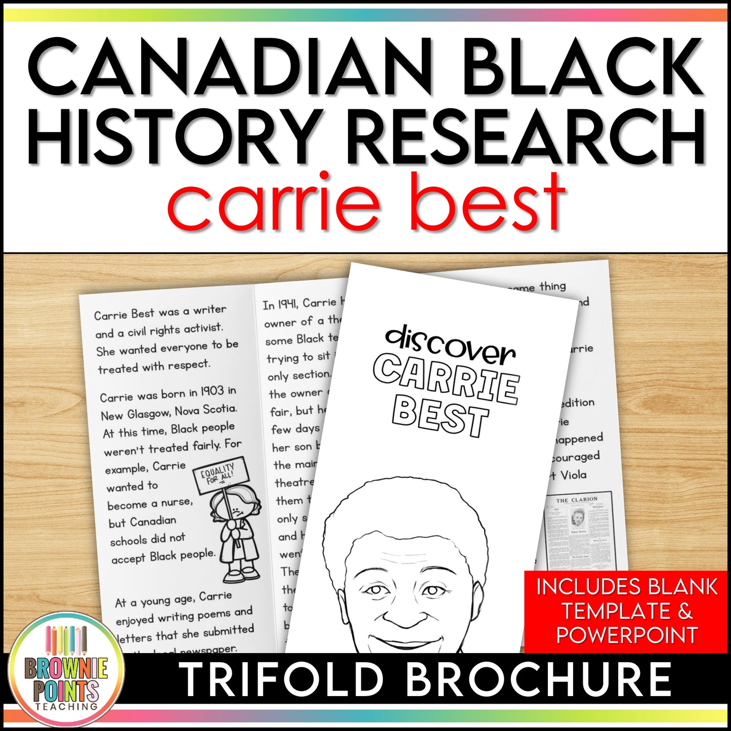 Carrie Best Trifold Biography