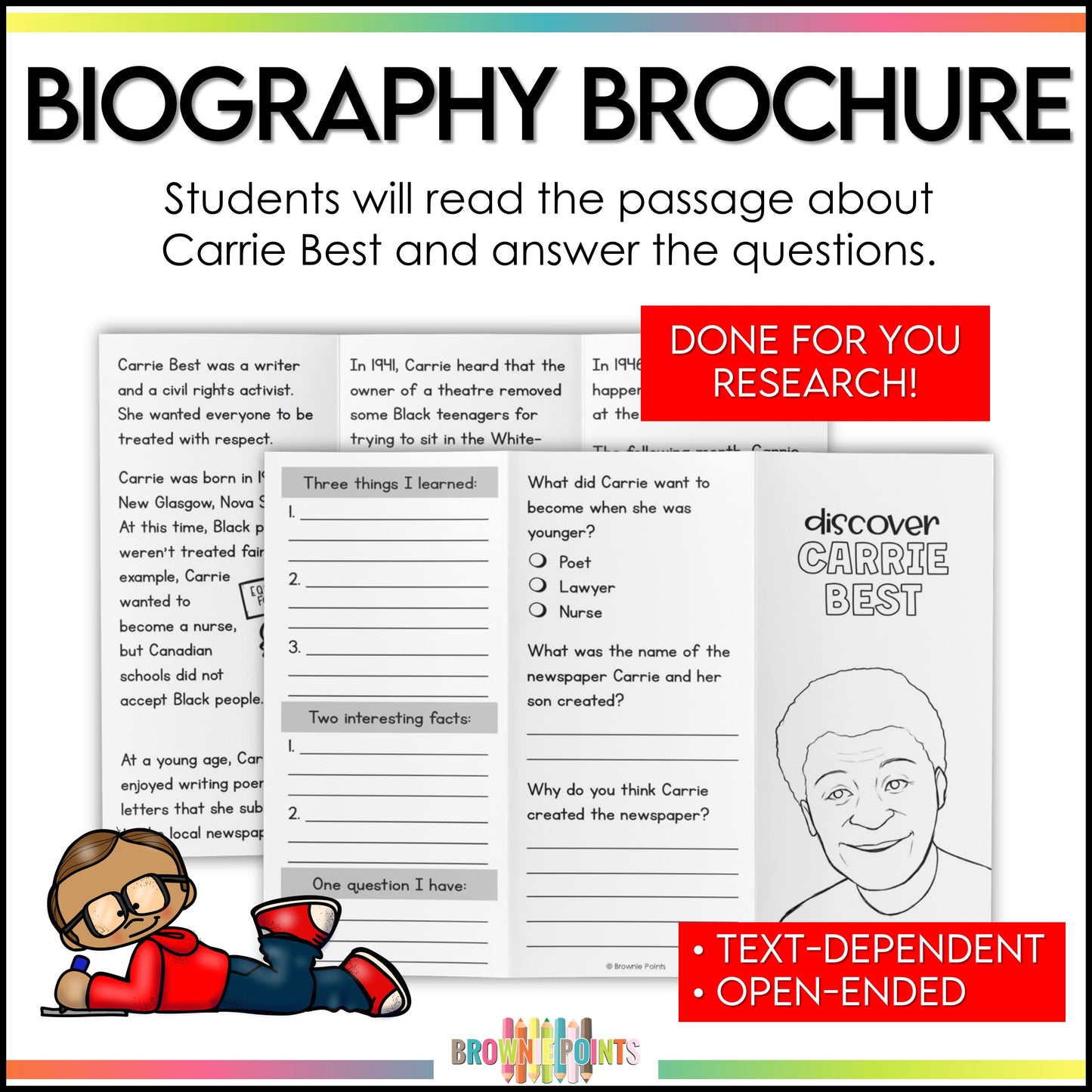 Carrie Best Trifold Biography