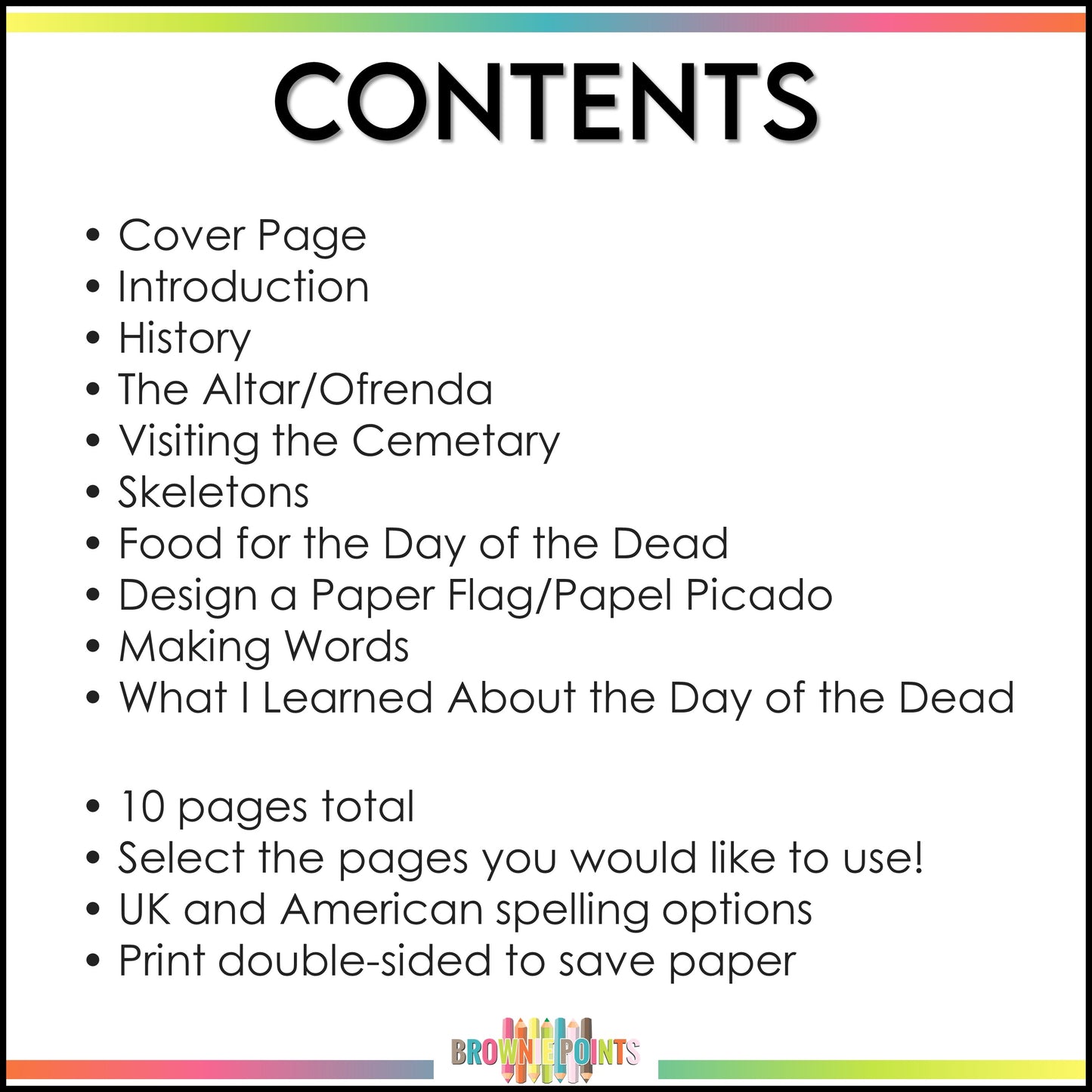 Day of the Dead / Dia de los Muertos Mini Book