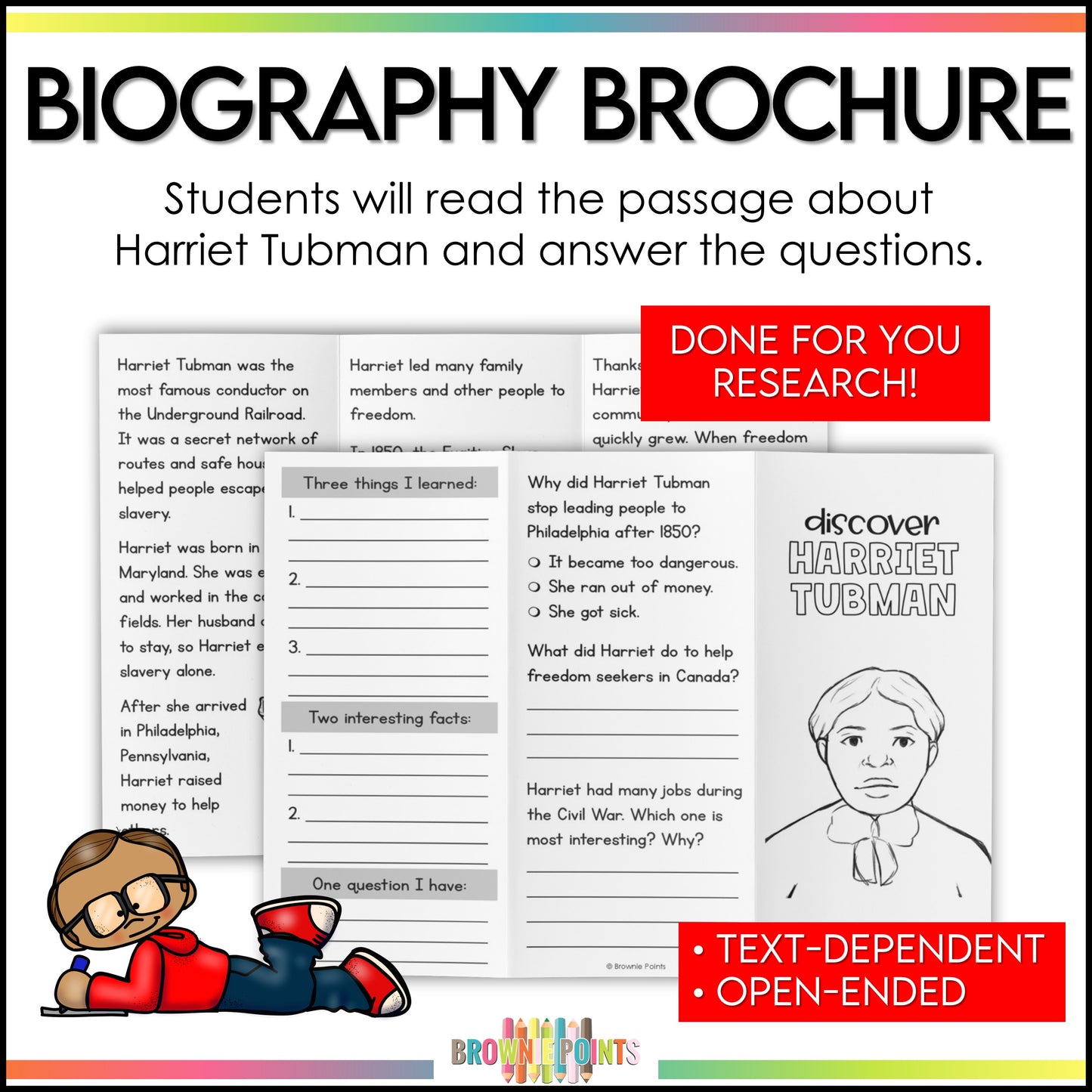Harriet Tubman Trifold Biography