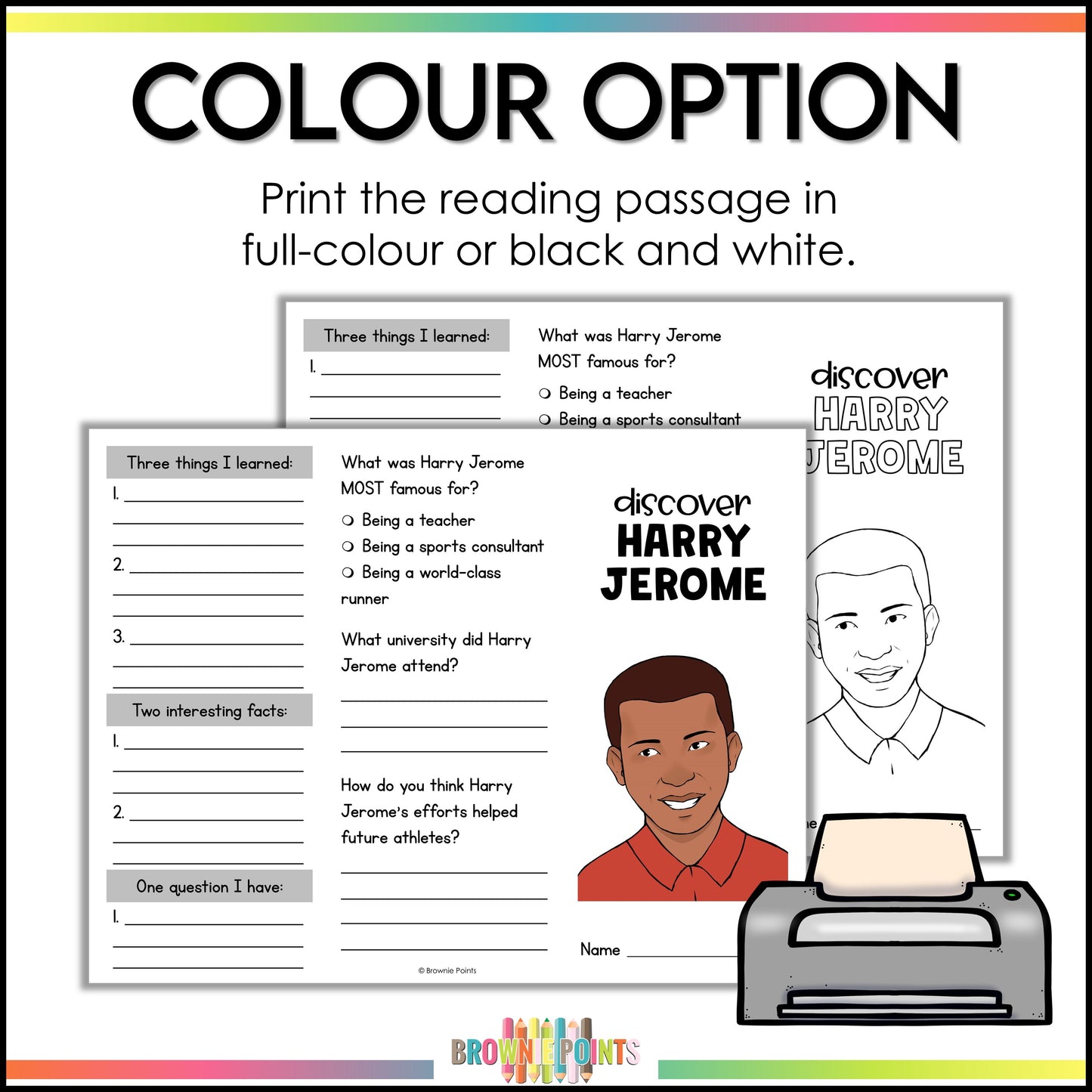 Harry Jerome Trifold Biography
