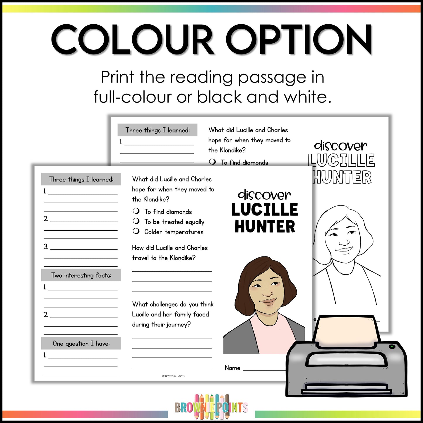 Lucille Hunter Trifold Biography