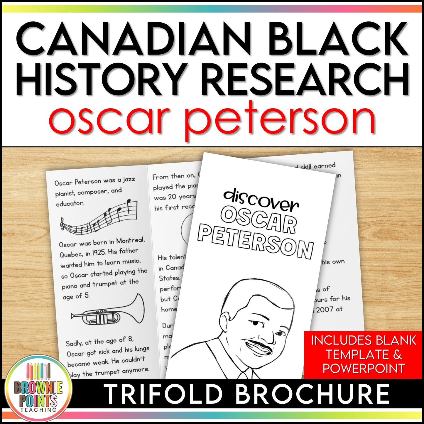Oscar Peterson Trifold Biography