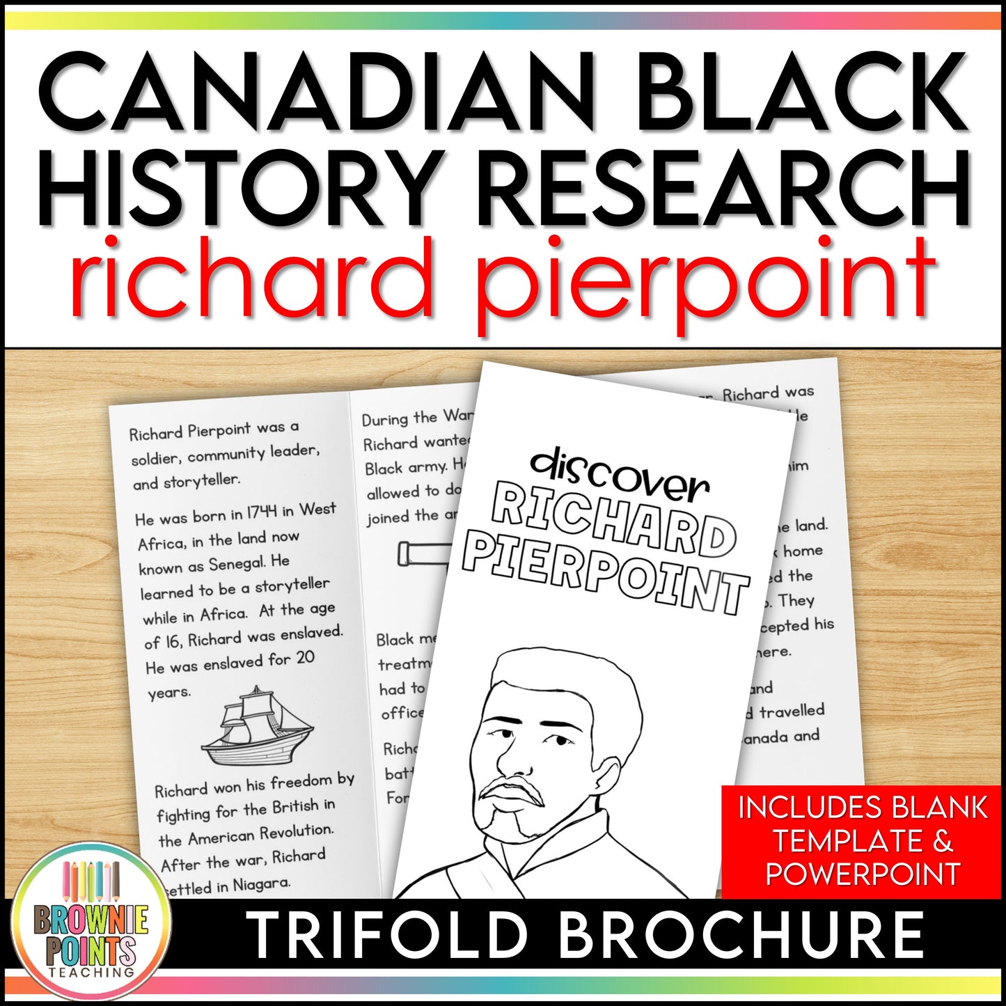 Richard Pierpoint Trifold Biography