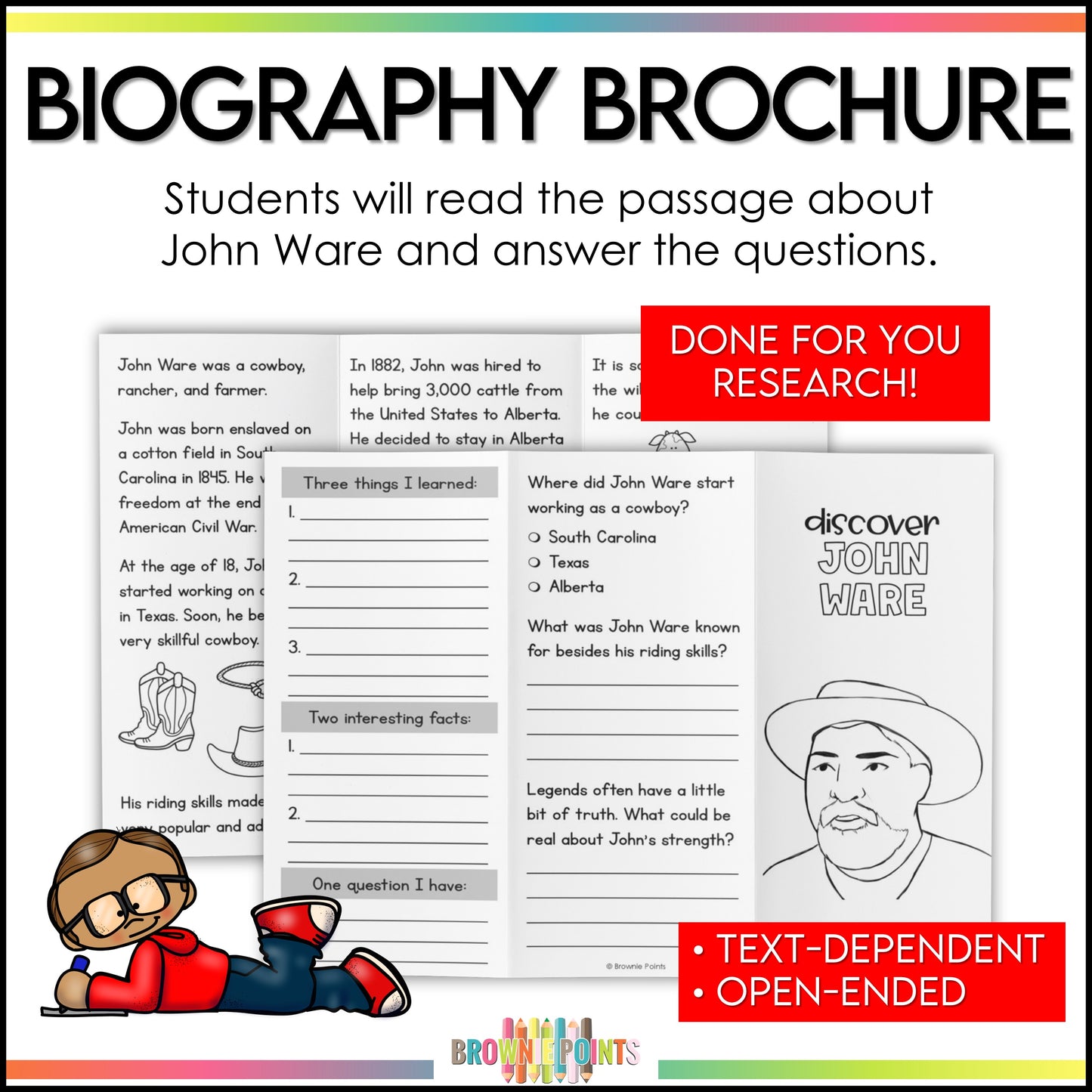 John Ware Trifold Biography