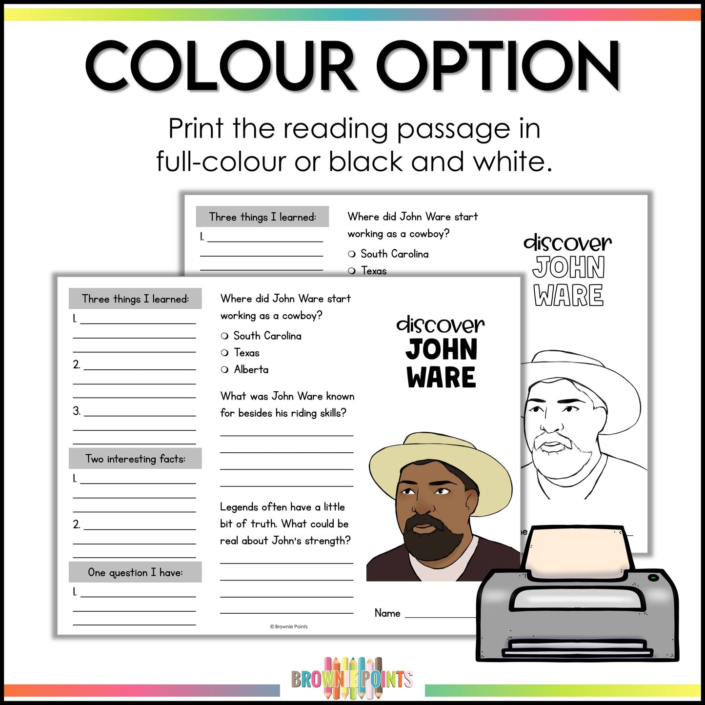 John Ware Trifold Biography