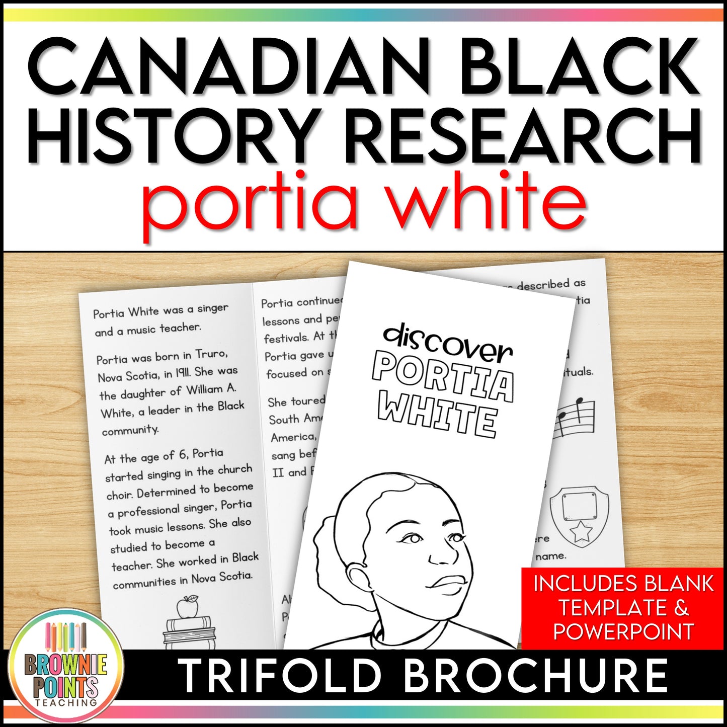 Portia White Trifold Biography