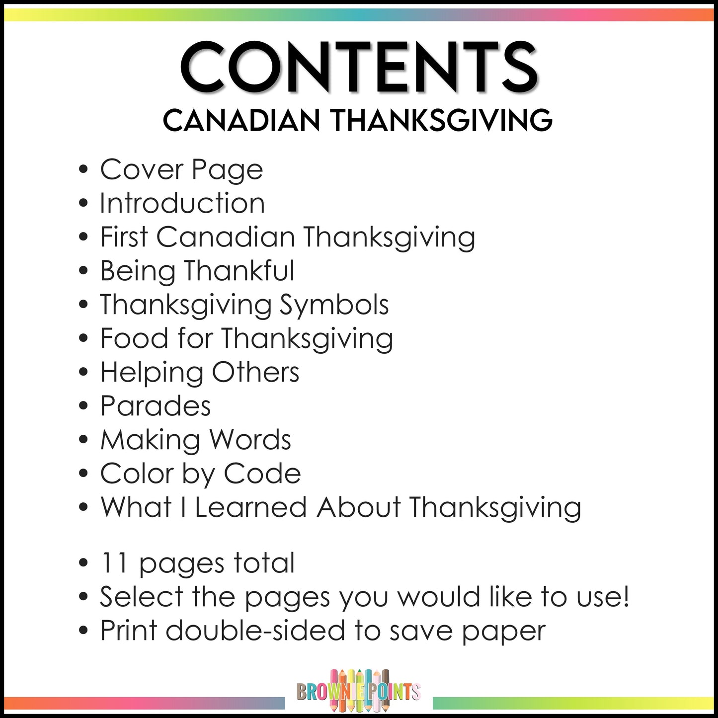 Thanksgiving Mini Book