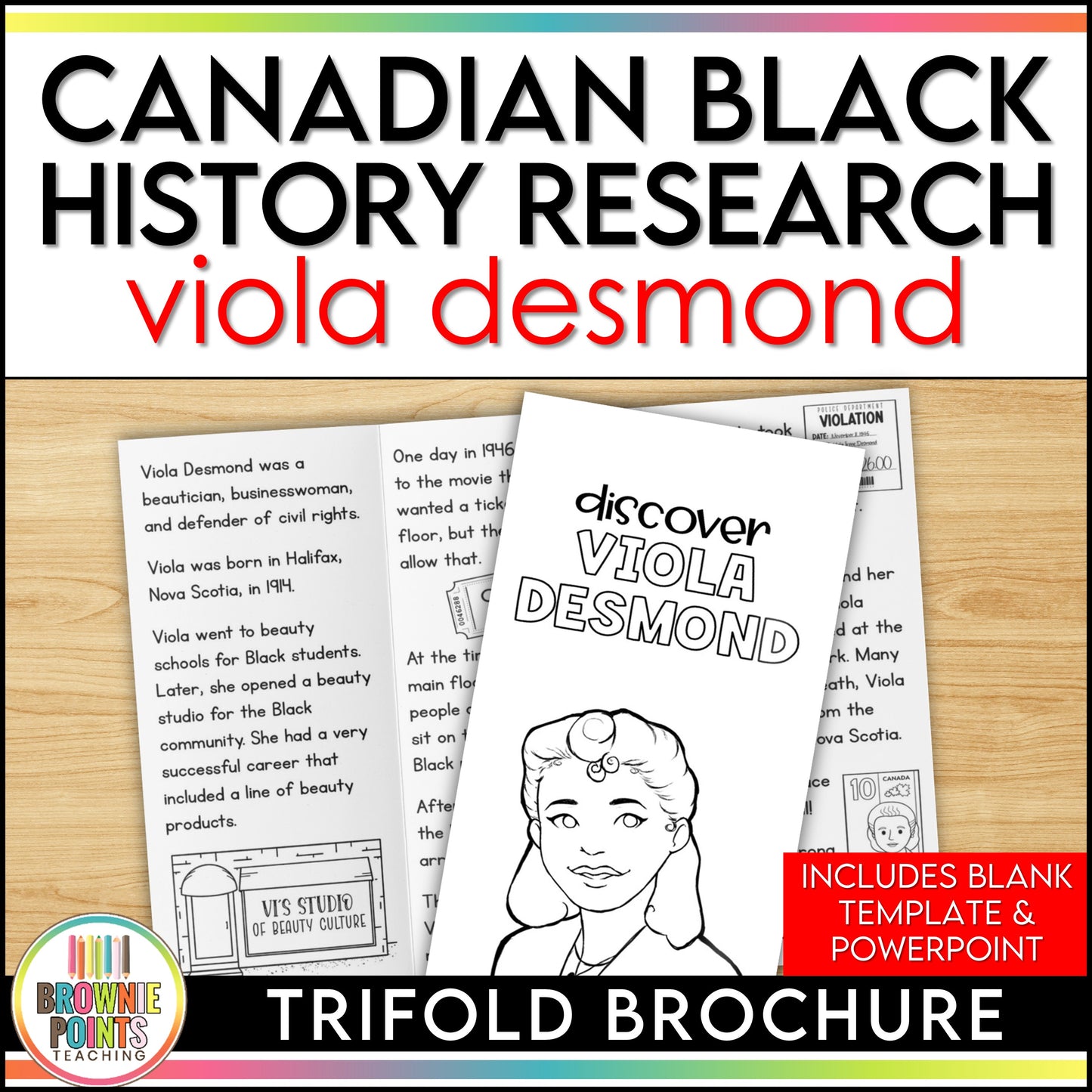 Viola Desmond Trifold Biography