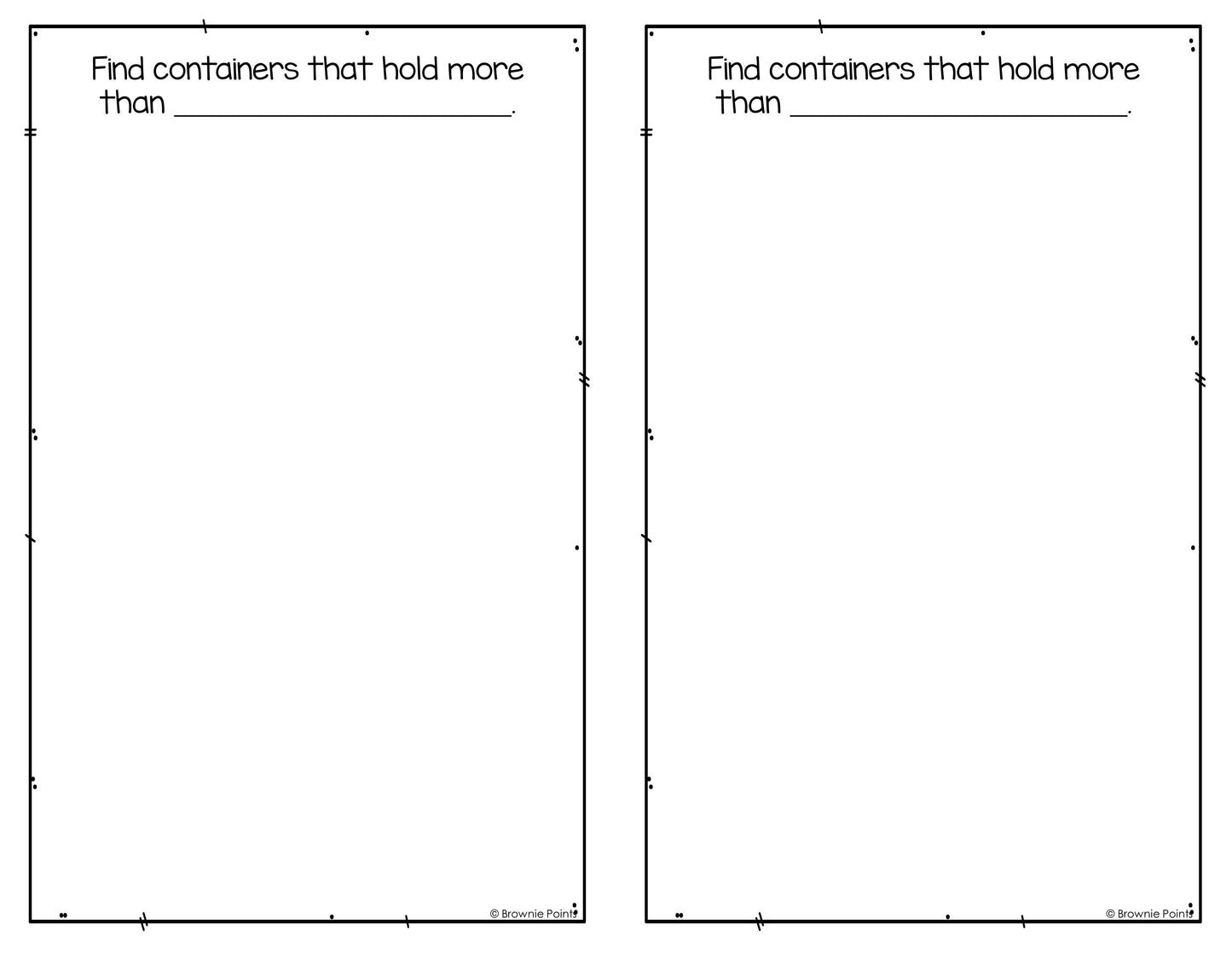 Open-Ended Math Questions - Volume and Mass
