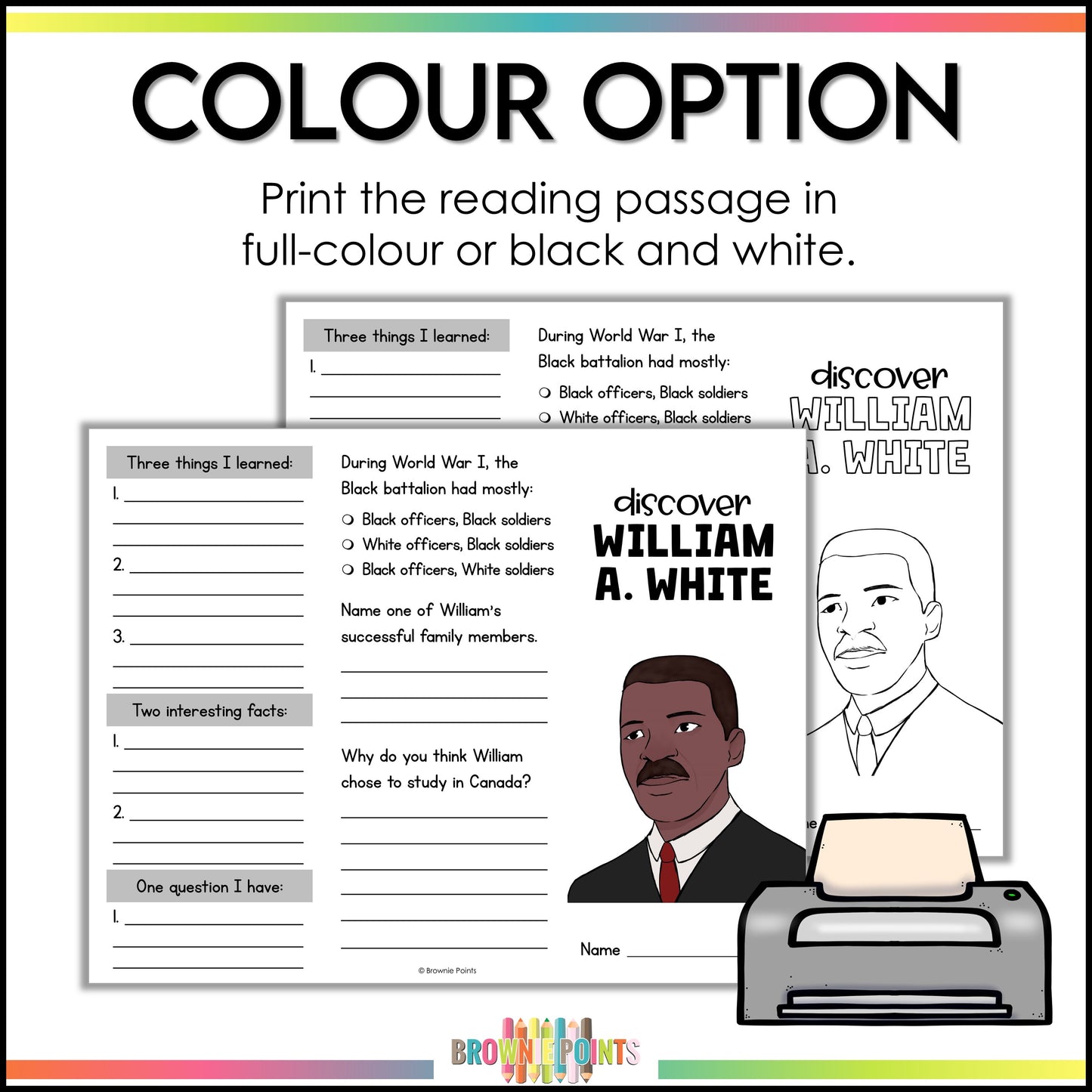 William A. White Trifold Biography