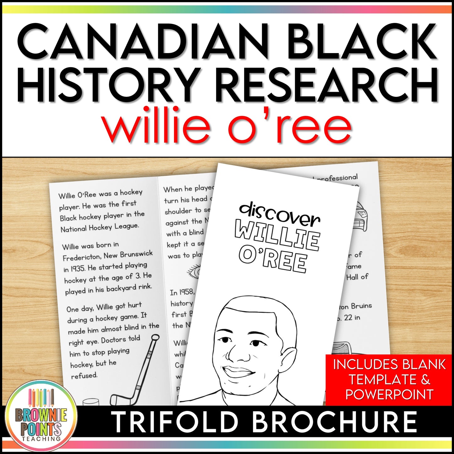 Willie O'Ree Trifold Biography