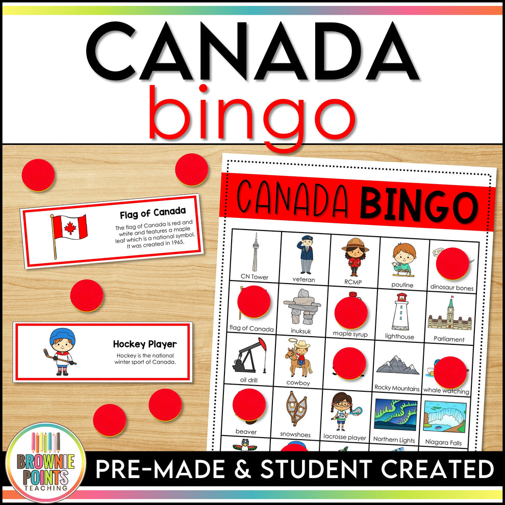 Canada Bingo – Brownie Points Teaching Shop