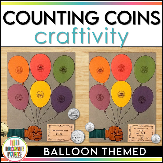 Counting Coins Money Craft - Balloon Themed