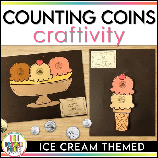 Counting Coins Money Craft - Ice Cream Themed