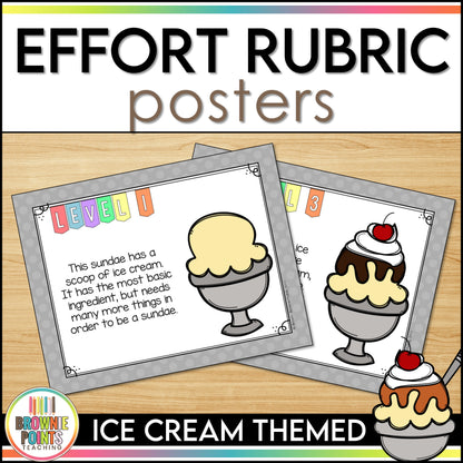 Effort Rubric Posters - Ice Cream Themed