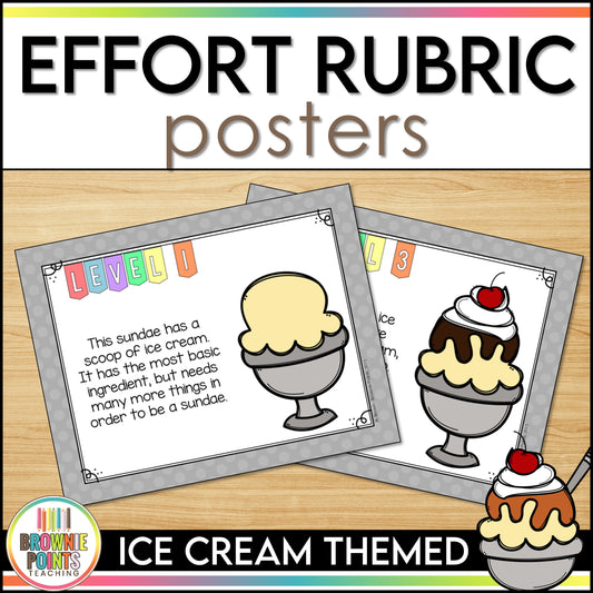 Effort Rubric Posters - Ice Cream Themed