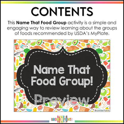 Identifying Food Groups - USDA MyPlate