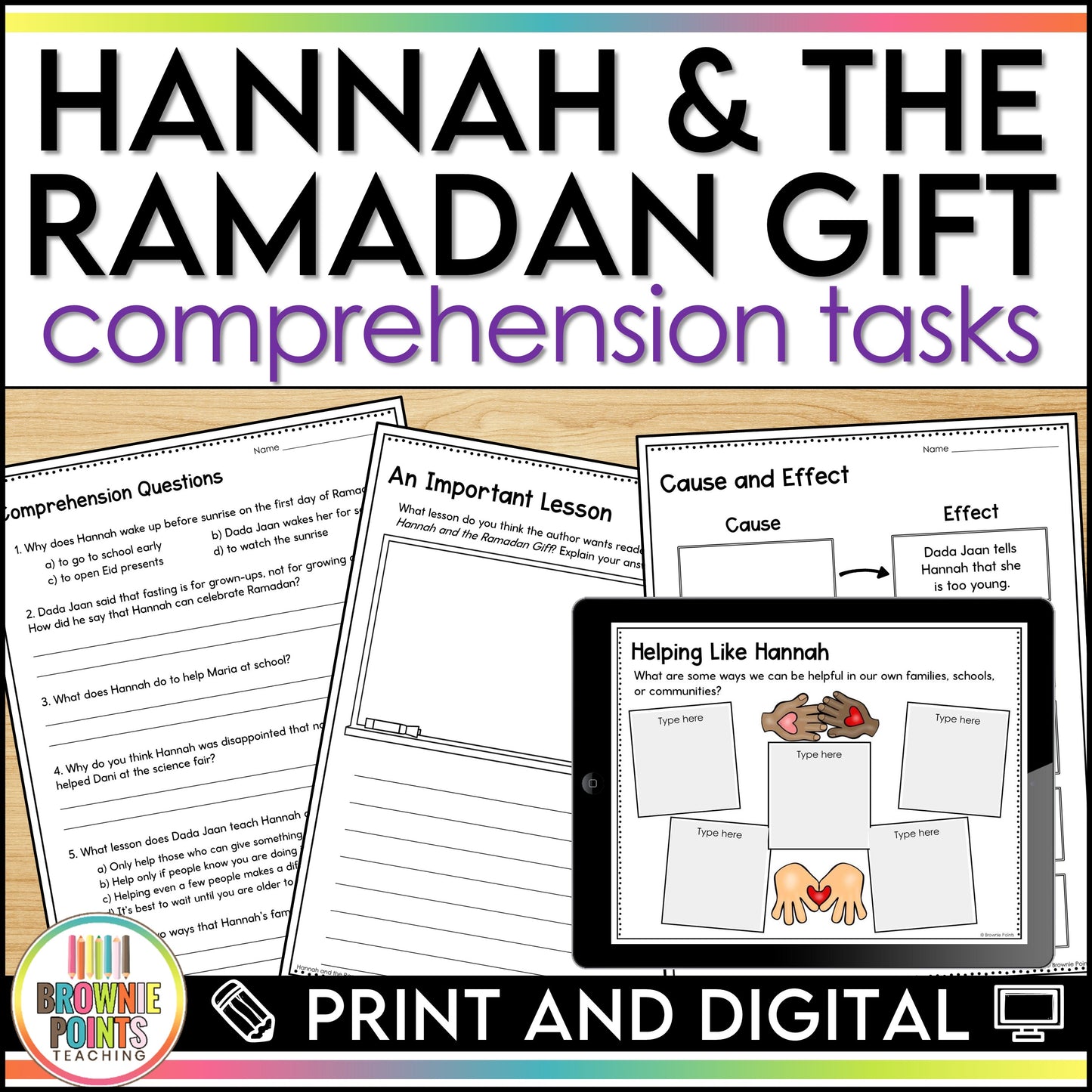 Hannah and the Ramadan Gift - Comprehension Activities