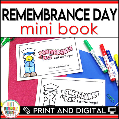 Remembrance Day Canada Mini Book