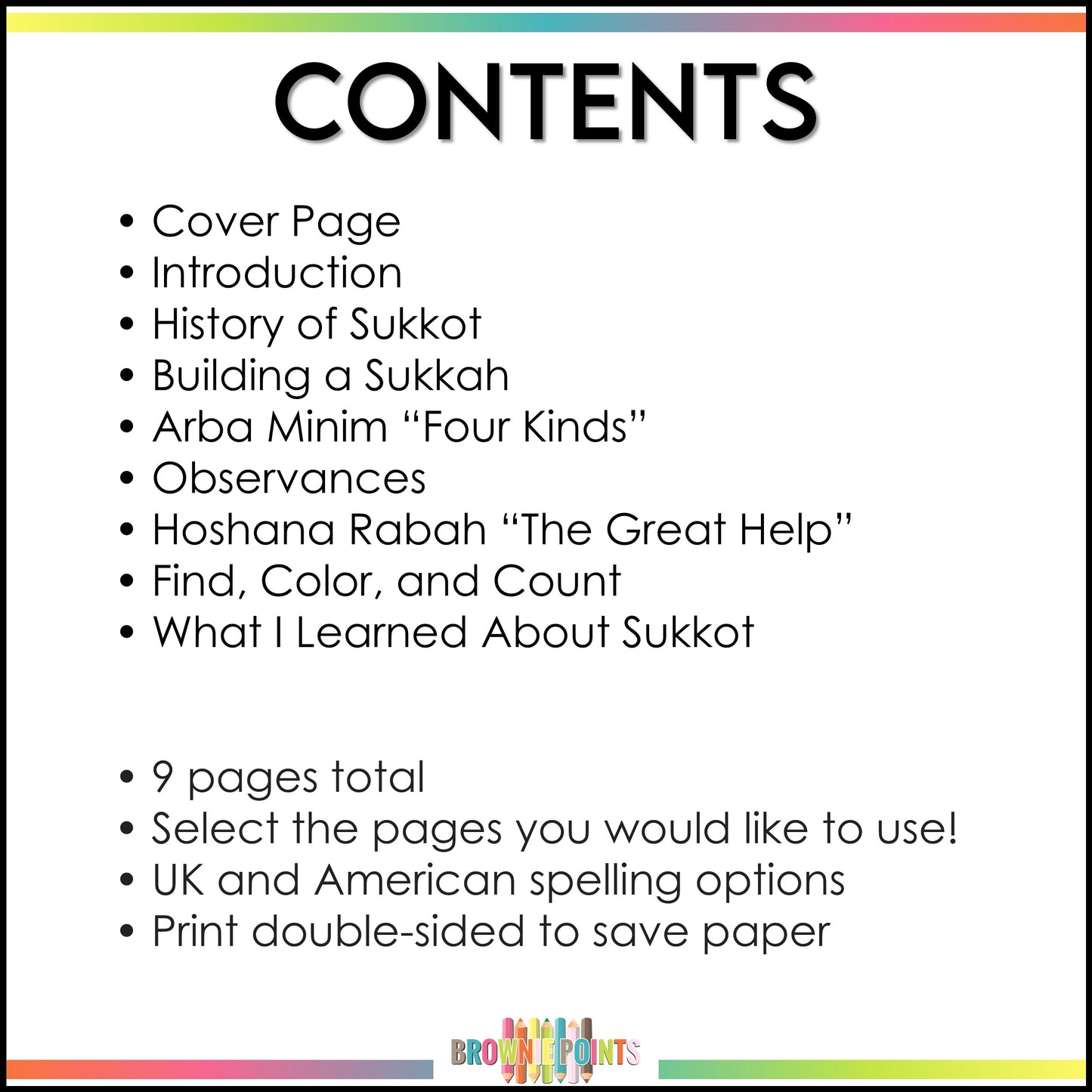 Sukkot Mini Book