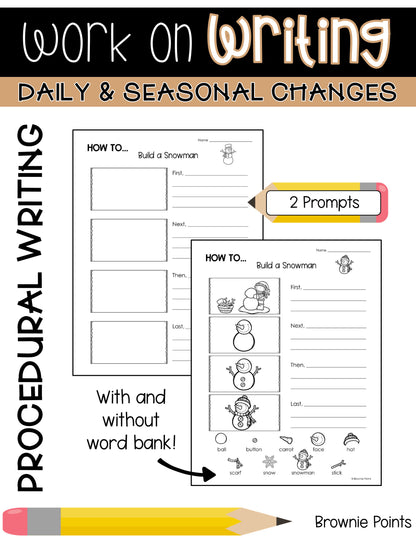 Work on Writing - Daily and Seasonal Changes