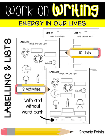 Work on Writing - Energy In Our Lives