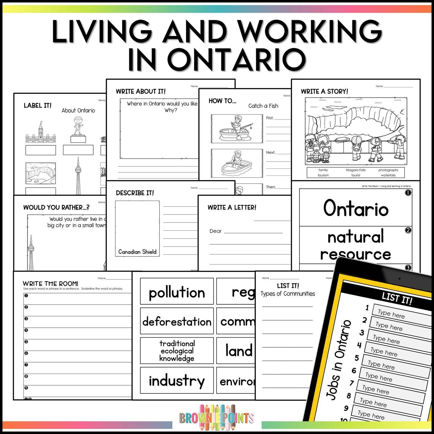 Work on Writing - Grade 3 Ontario Curriculum Bundle
