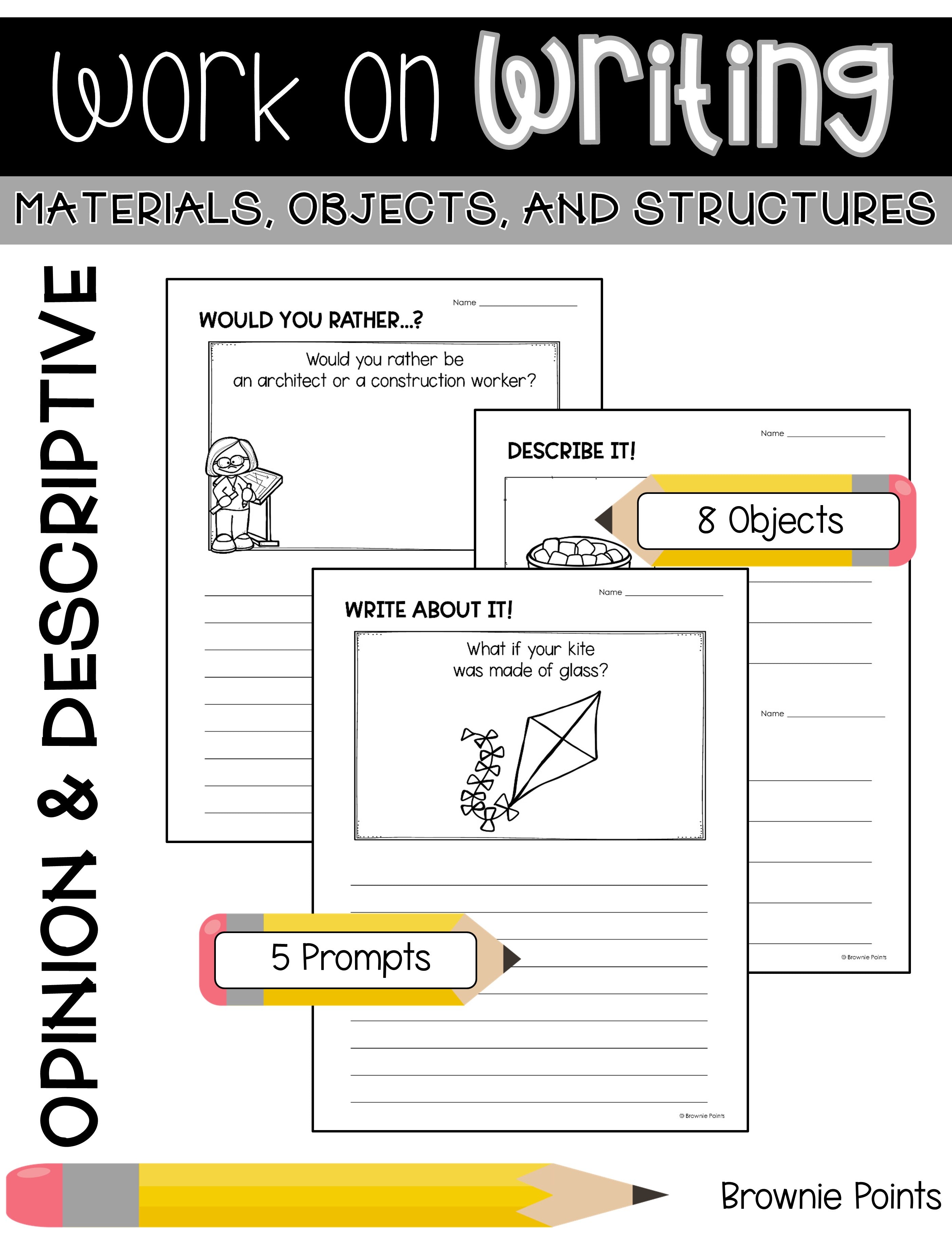 Creative Writing Task Object Work on Writing - Materials, Objects, and Structures – Brownie Points ...