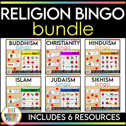 World Religions Bingo Games Bundle